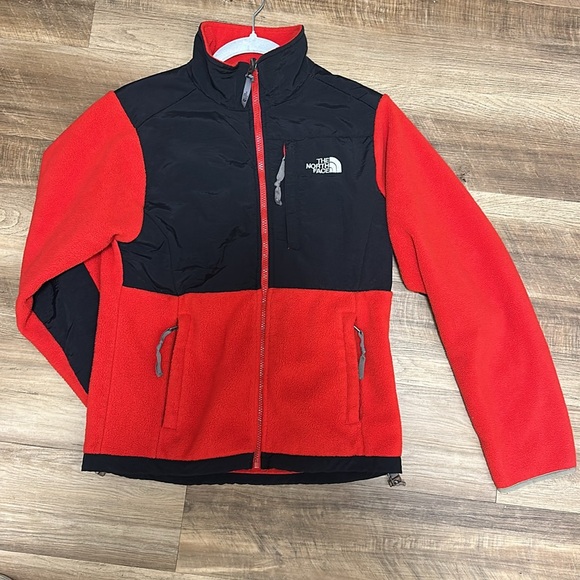 Red/Black The North Face Zip Up Fleece Jacket - Picture 1 of 3